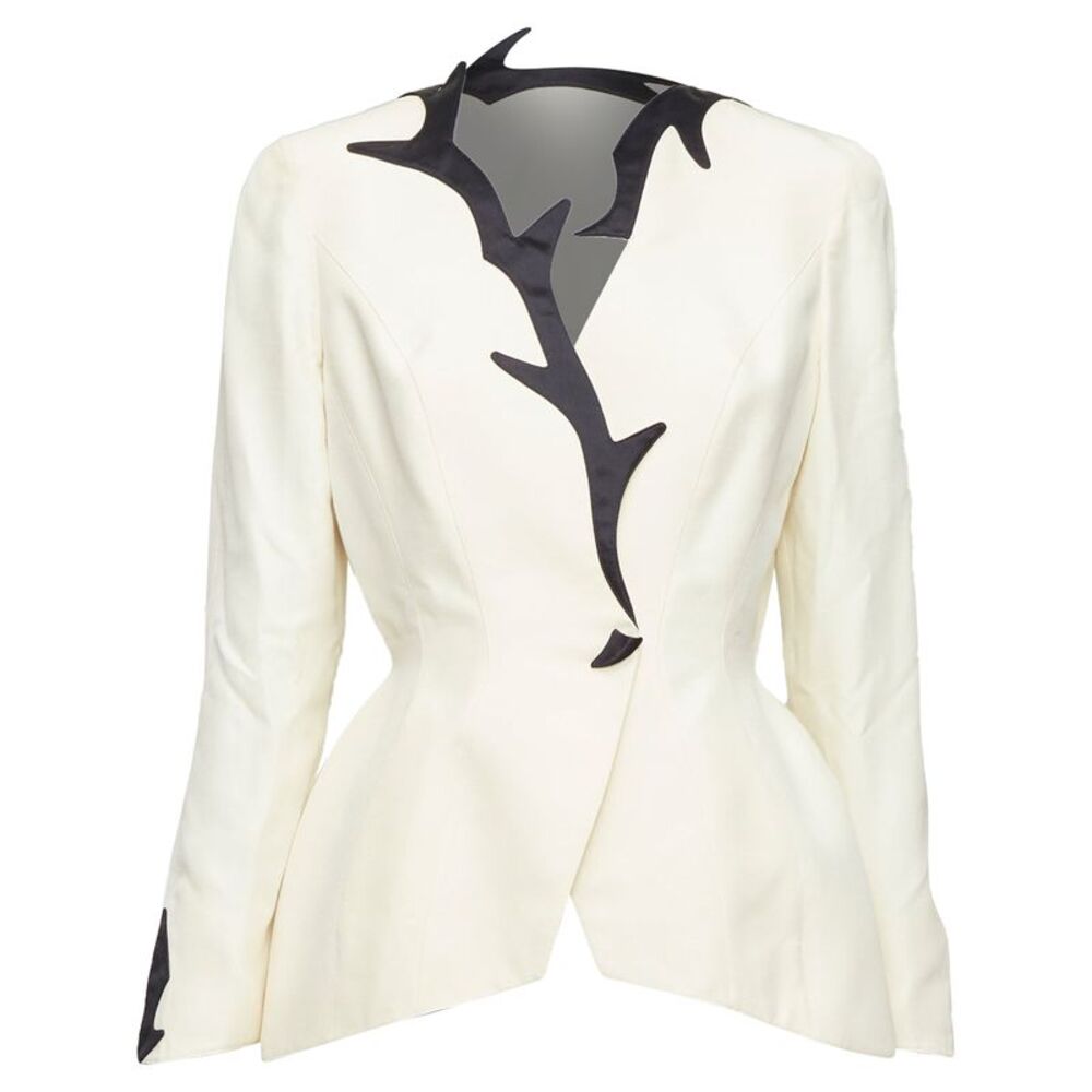 Thierry Mugler 1998 White Peplum Blazer